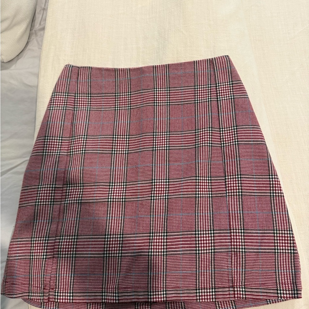 Brandy Melville Red and Black Plaid Mini Skirt